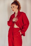 Blazer Oversized Linho Vermelho