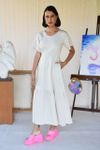 Vestido Circle Linho Areia