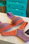 Biquíni Lurex Roxo e Laranja - Maldivas