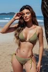 Biquíni Lurex Cortininha Laço Verde - Los Roques