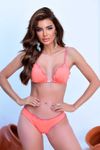 BIQUÍNI CORTININHA DUPLA-FACE LARANJA E ROSA COMFORT - OMAHA