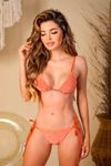 Biquíni Lurex Cortininha Laço Laranja - Los Roques BICOLOR