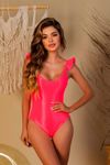 Body Maiô Babado Anarruga Rosa Neon - Félix