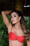 Biquíni Top Faixa Pérolas Vermelho - Jeri