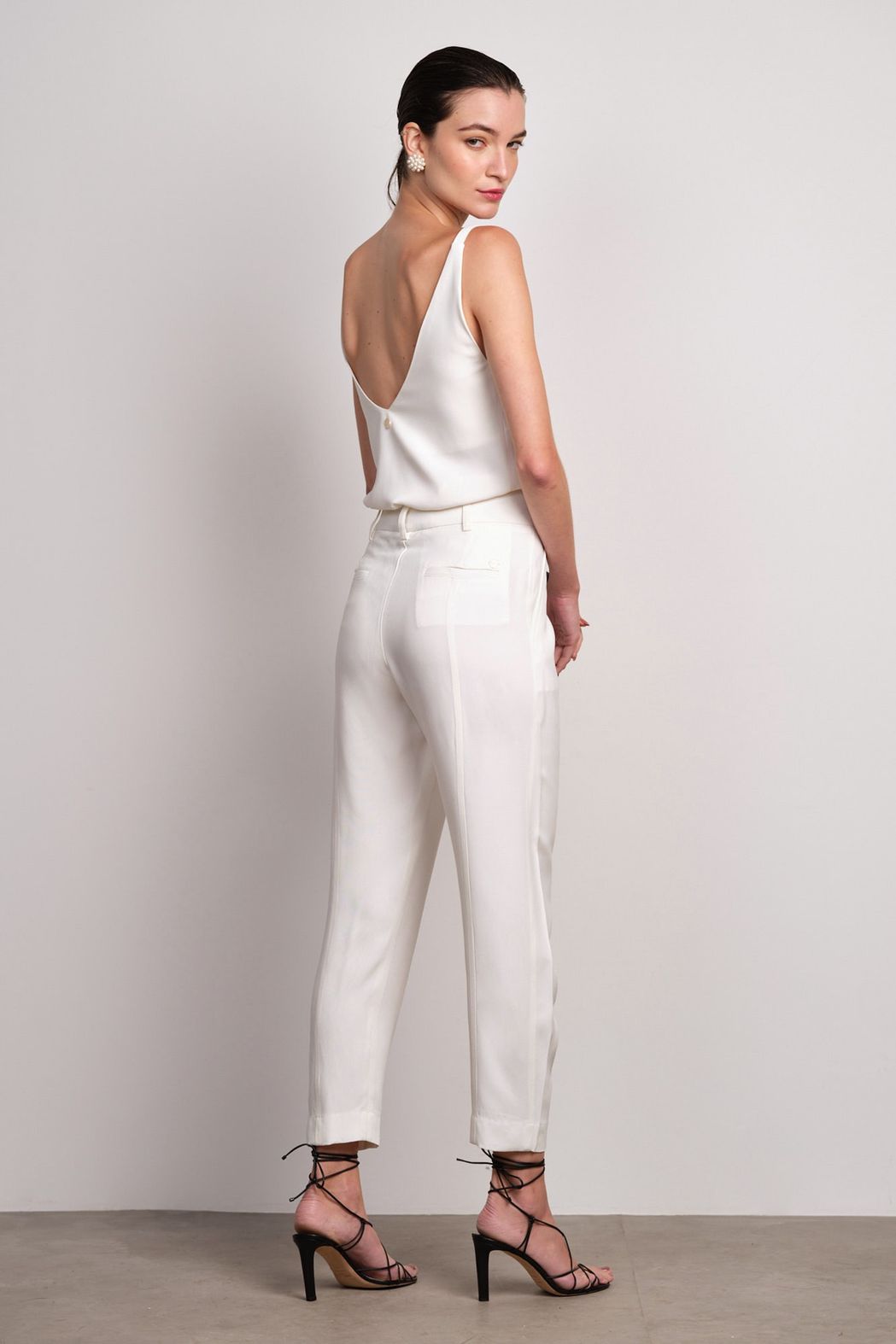 Calça Crepe Patou Off White Evelyn 
