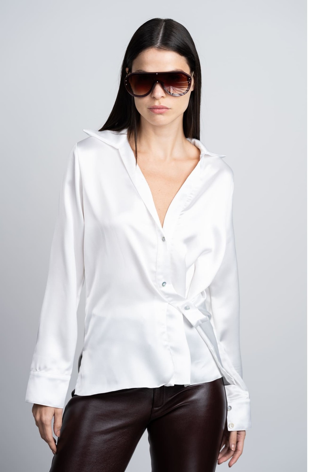 Camisa Cetim Off White Stella