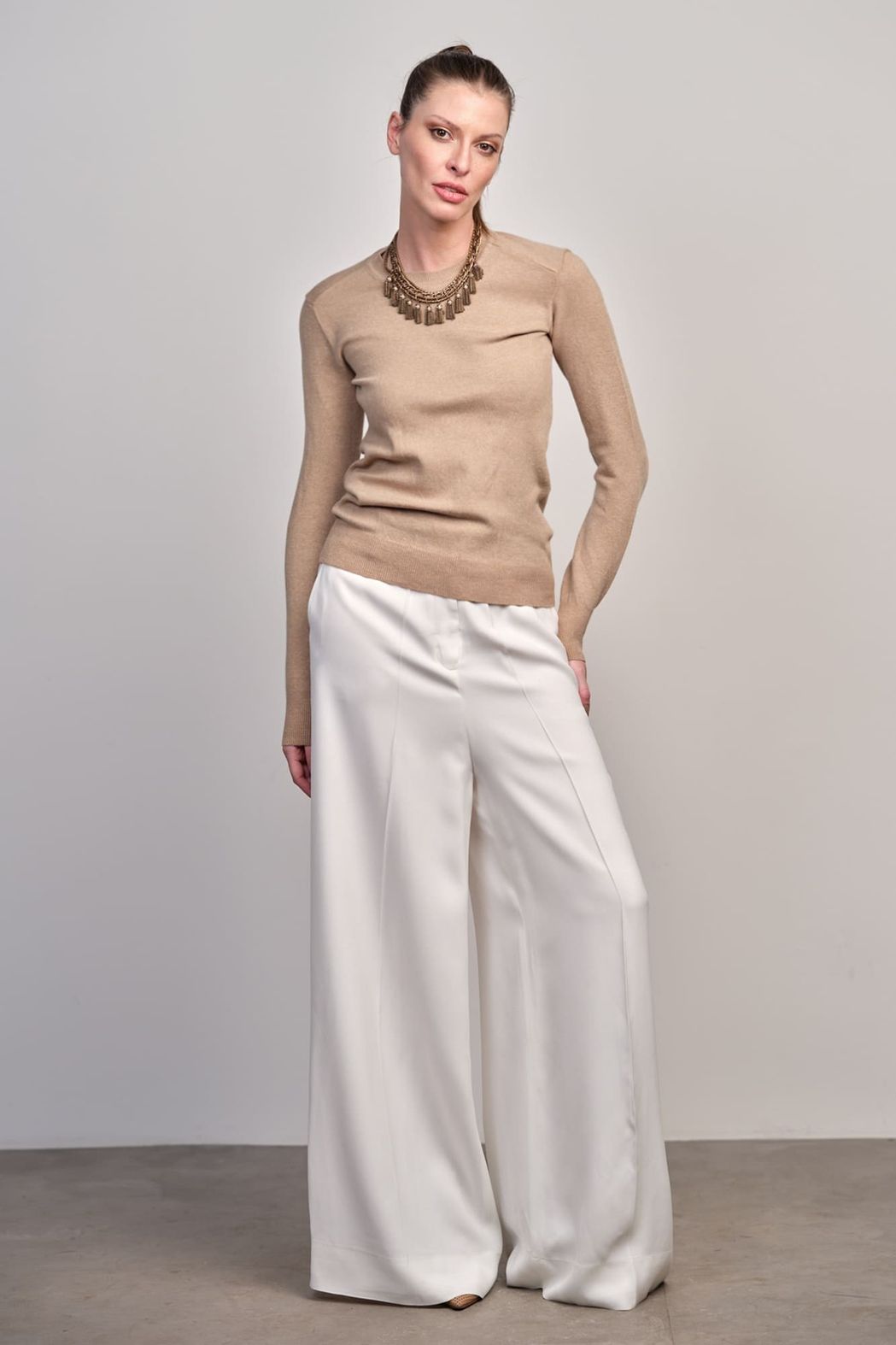Calça Crepe Patou Off White Fernanda