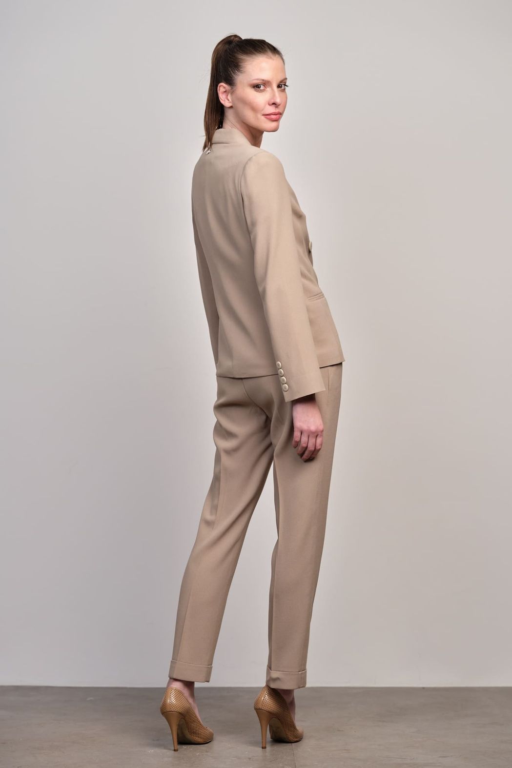 Blazer Crepe Bege Luiza CB