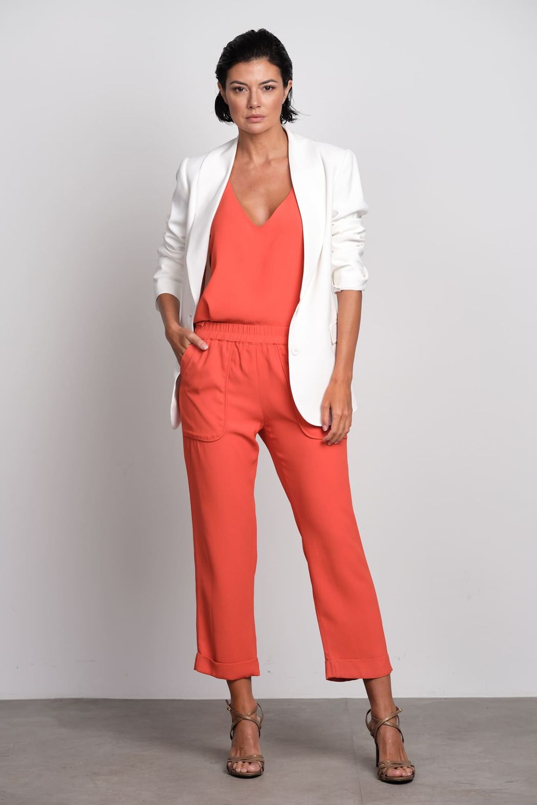Blazer Crepe Patou Off White Luna