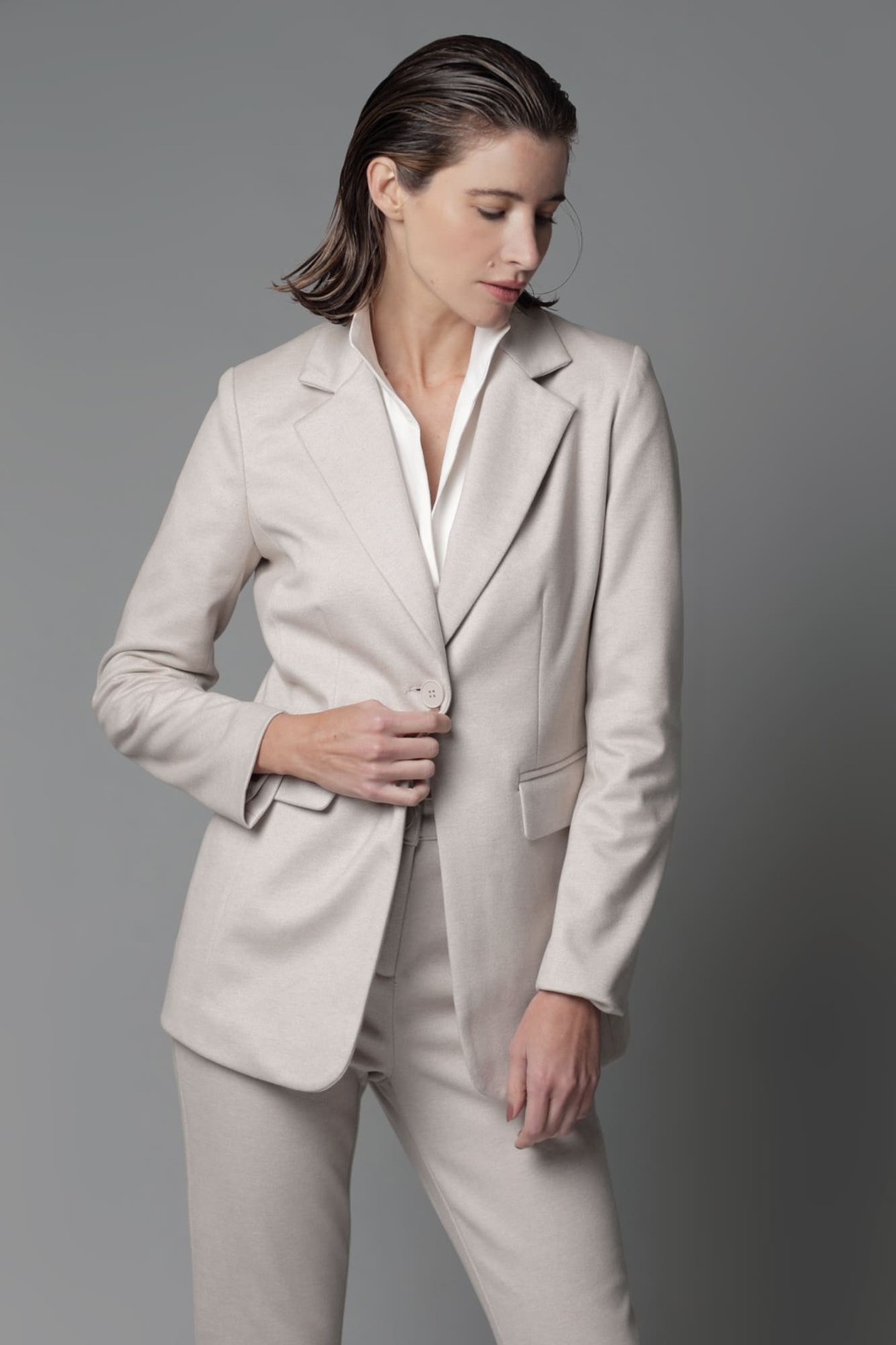 Blazer de Lã Areia Rafaela