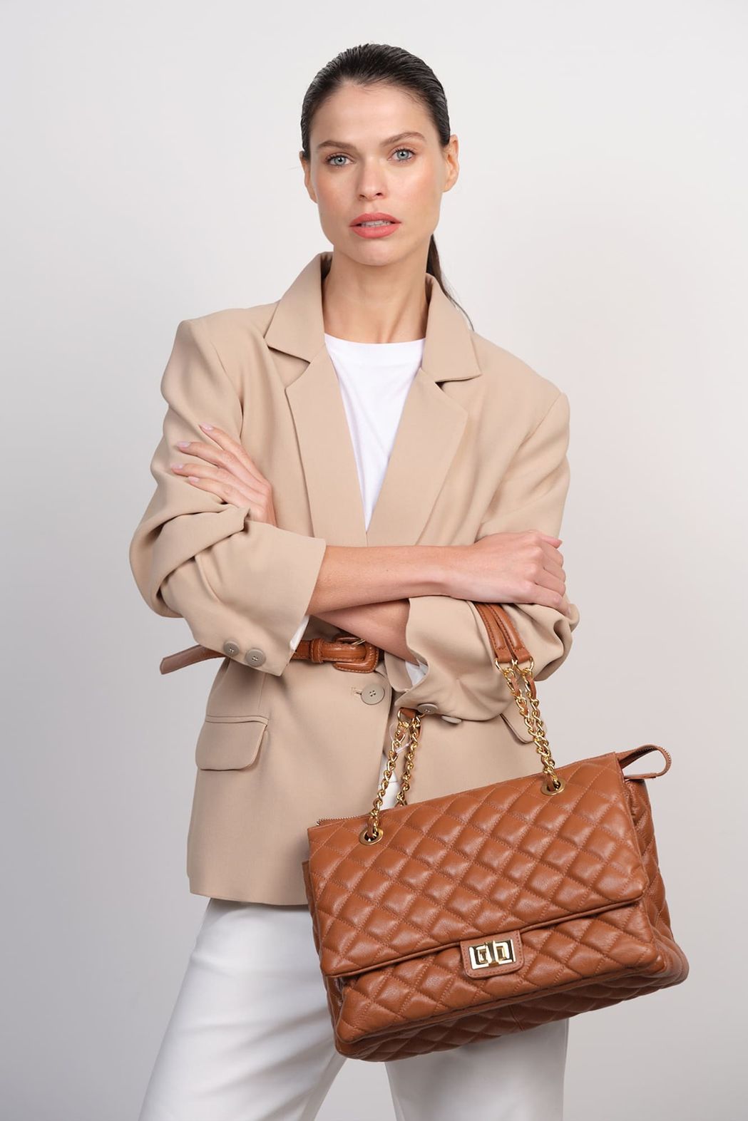 Bolsa Couro Quadrada Jasmine
