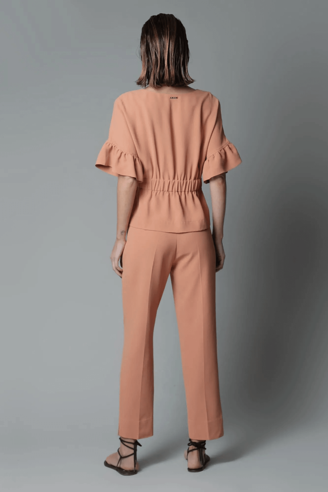 Calça Crepe Patou Salmão Paty