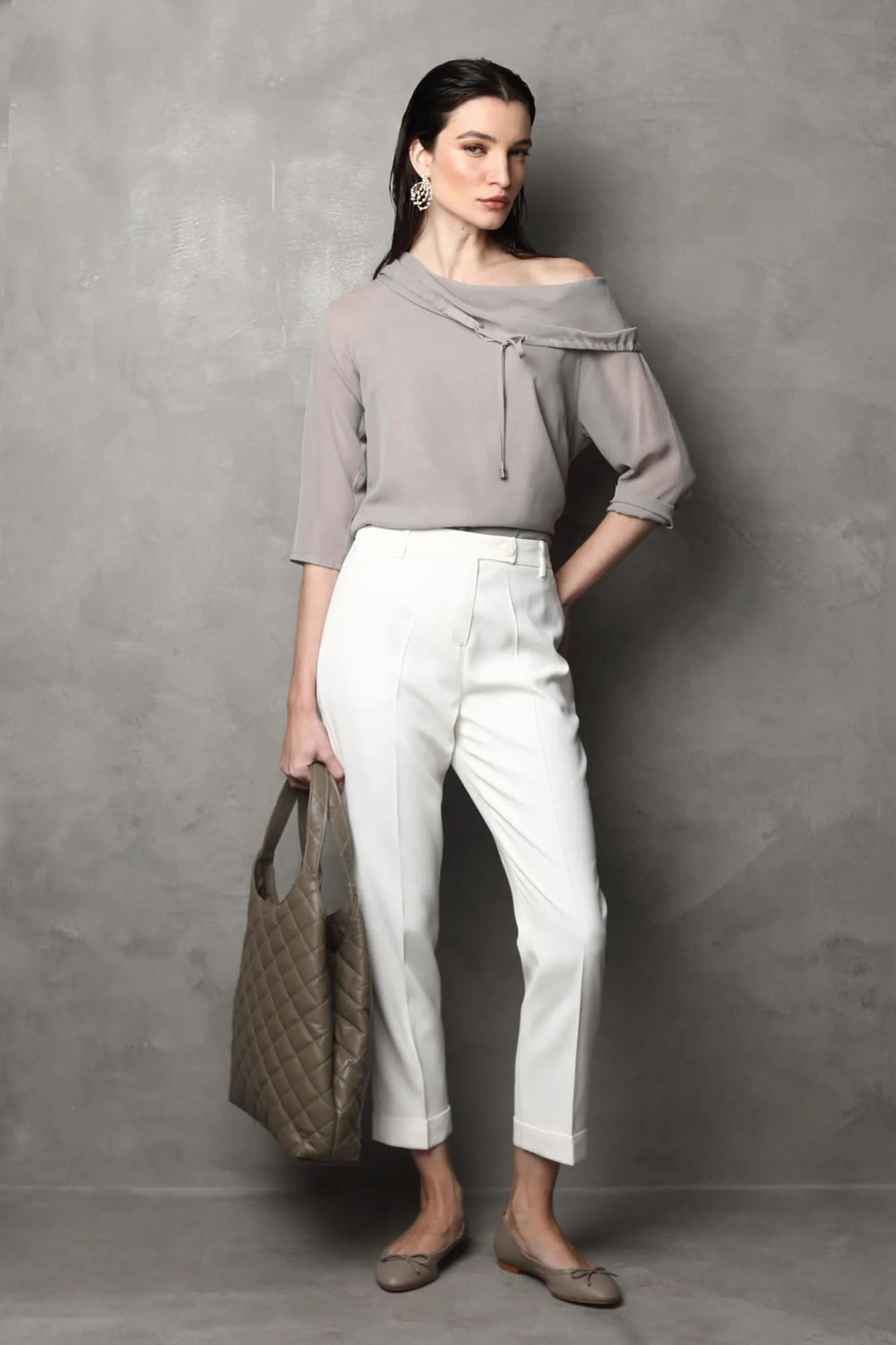 Blusa Helena Cimento