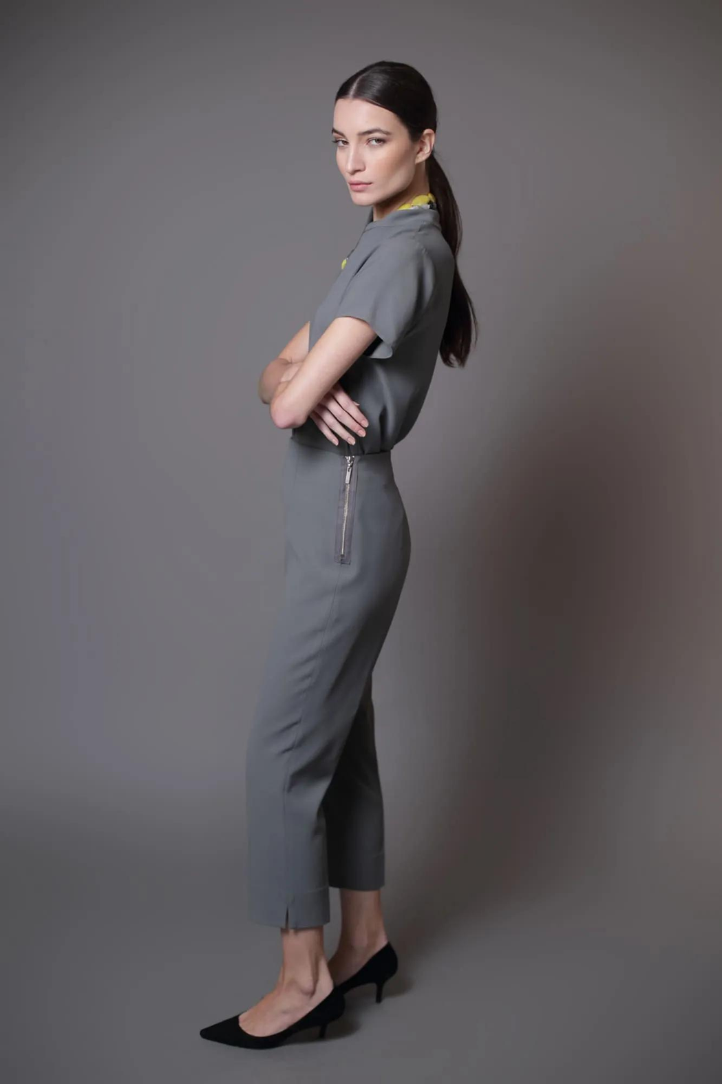Calça Jackie Crepe Cimento