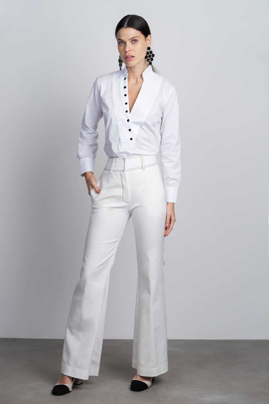 Camisa Tricoline Branco Carla
