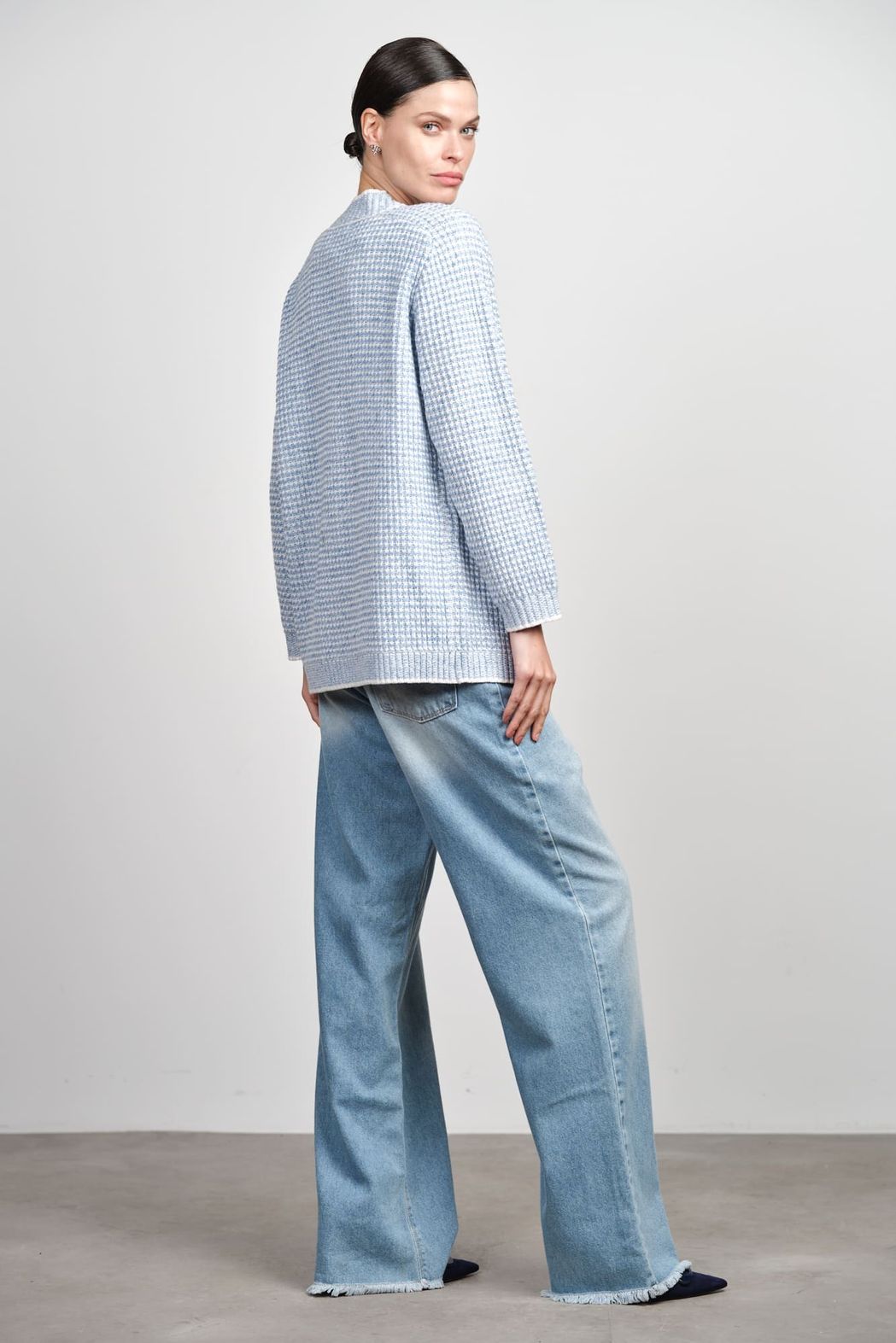 Cardigan Tricot Alongado Grafite Ana