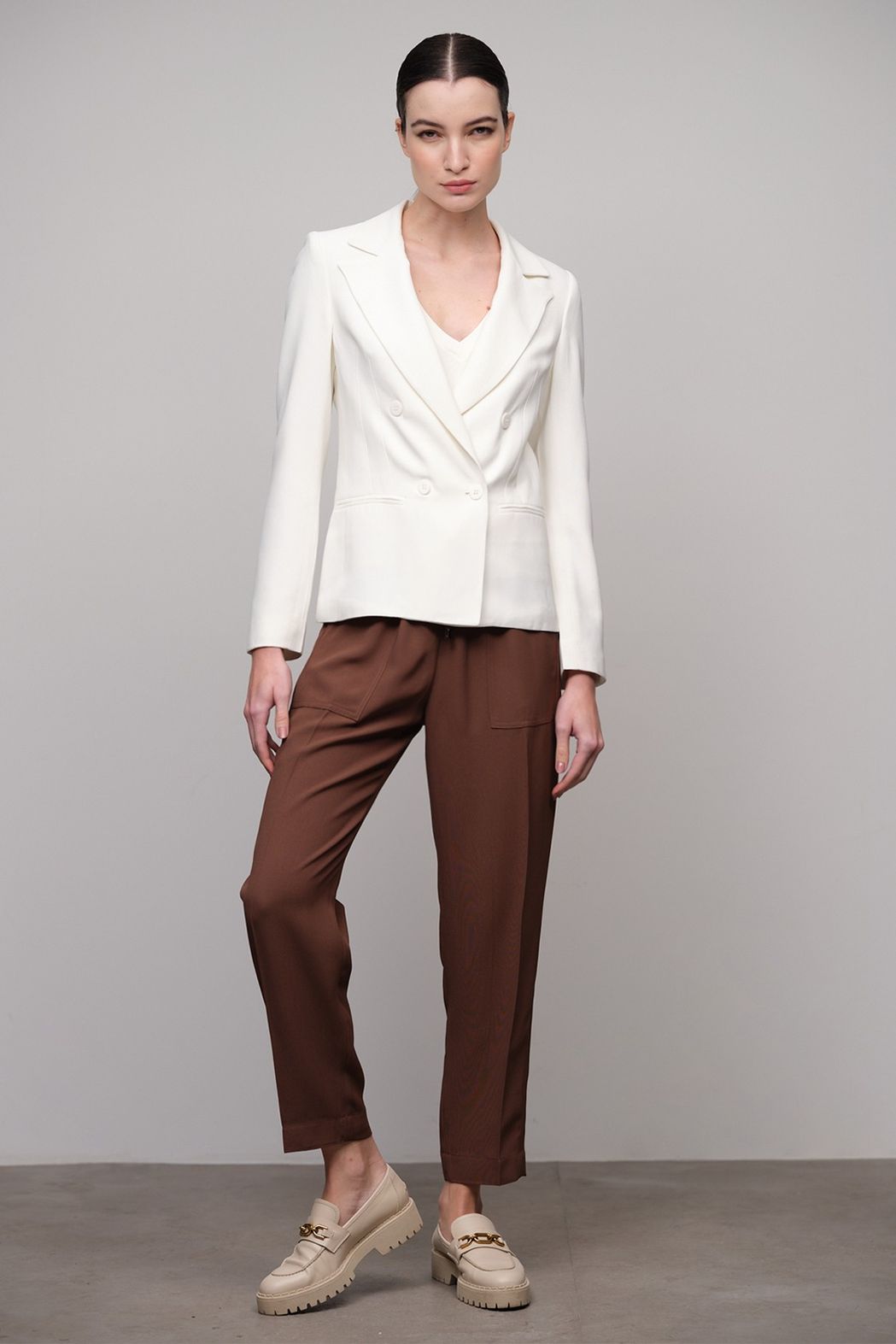Calça Crepe Patou Lucia Marrom