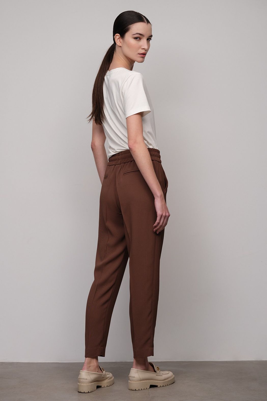 Calça Crepe Patou Lucia Marrom