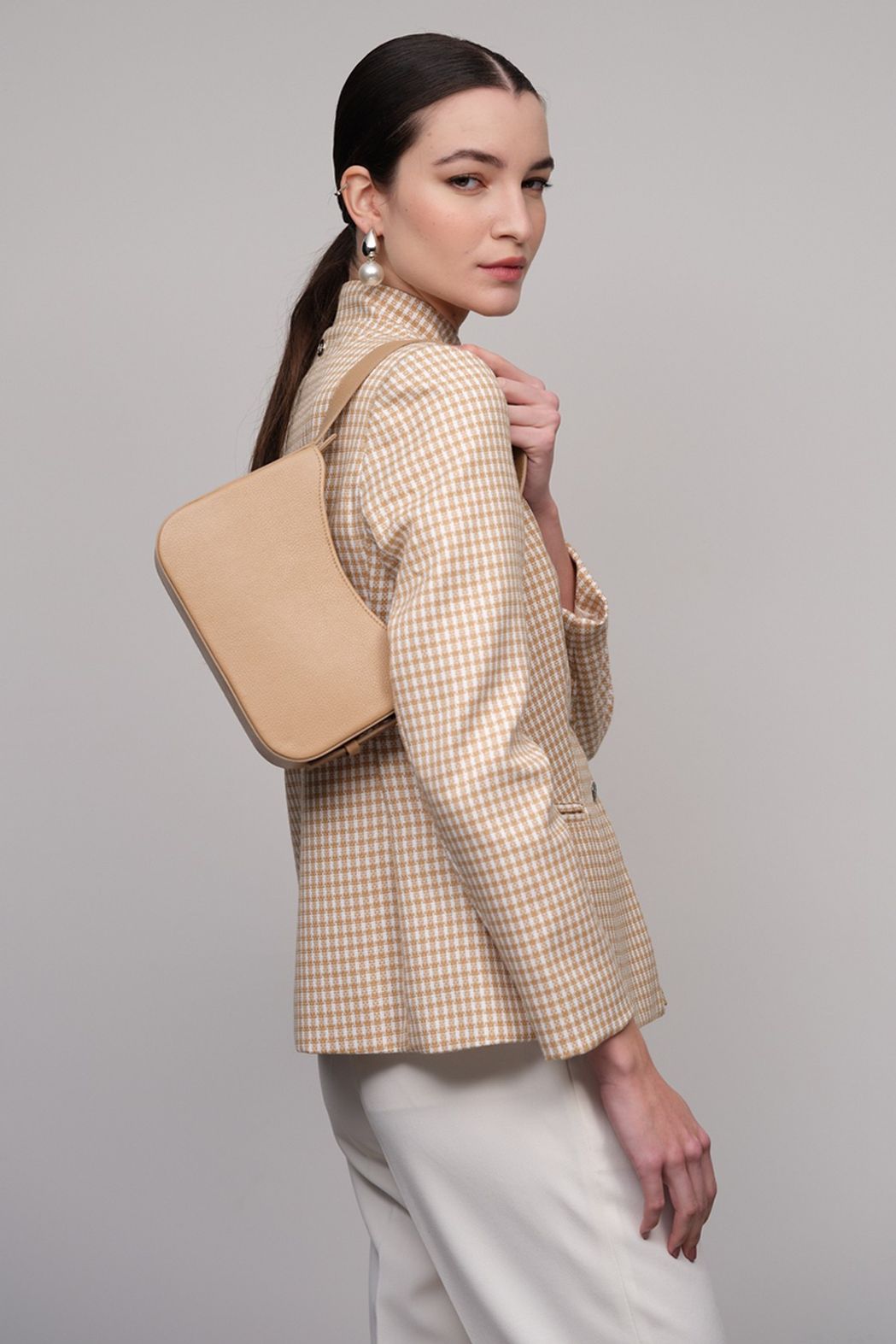 Blazer Xadrez Bege Luiza 