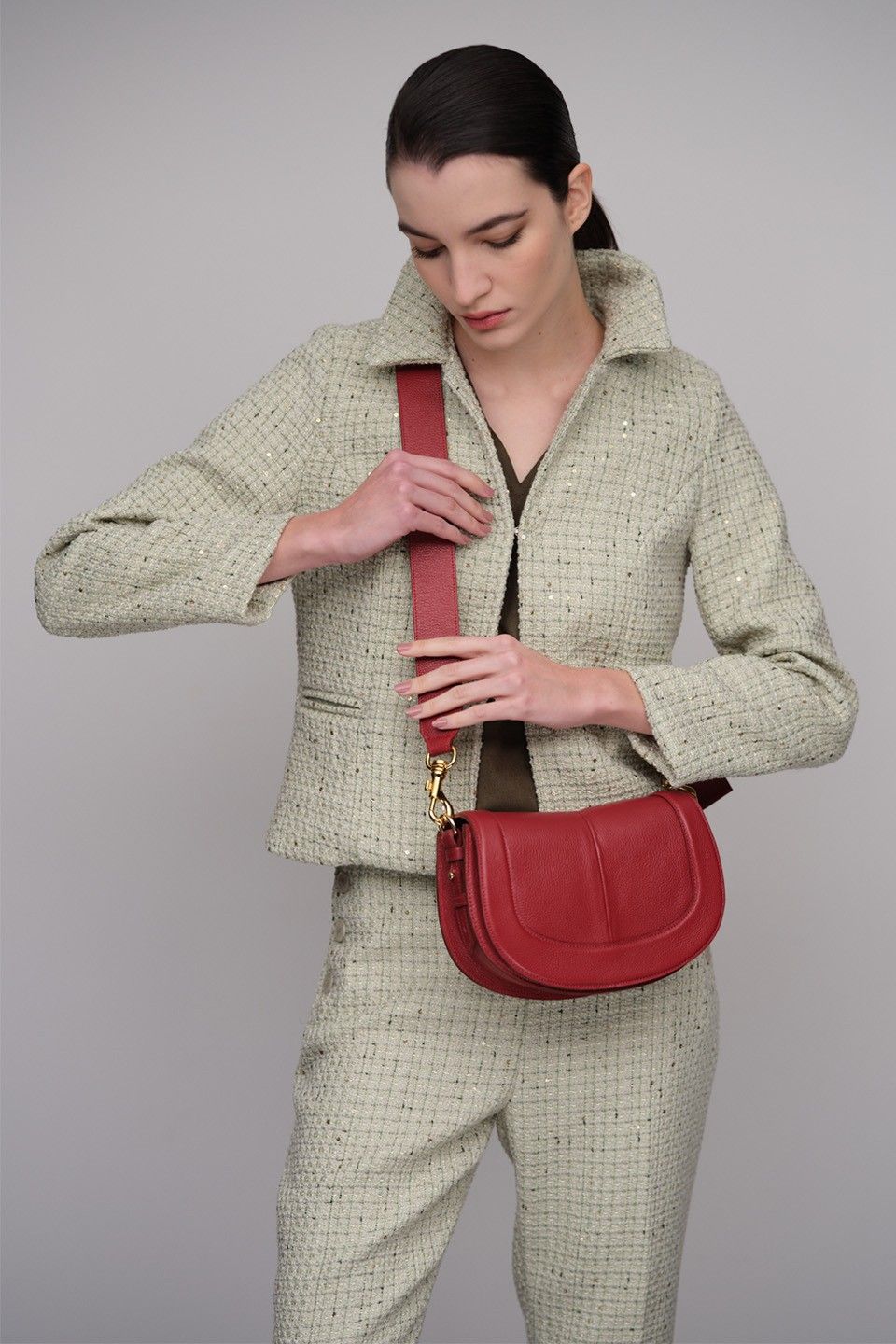 Bolsa Carla Couro Vermelho