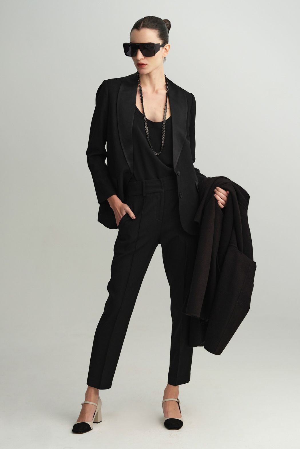 Blazer Crepe Patou Preto Fabiana