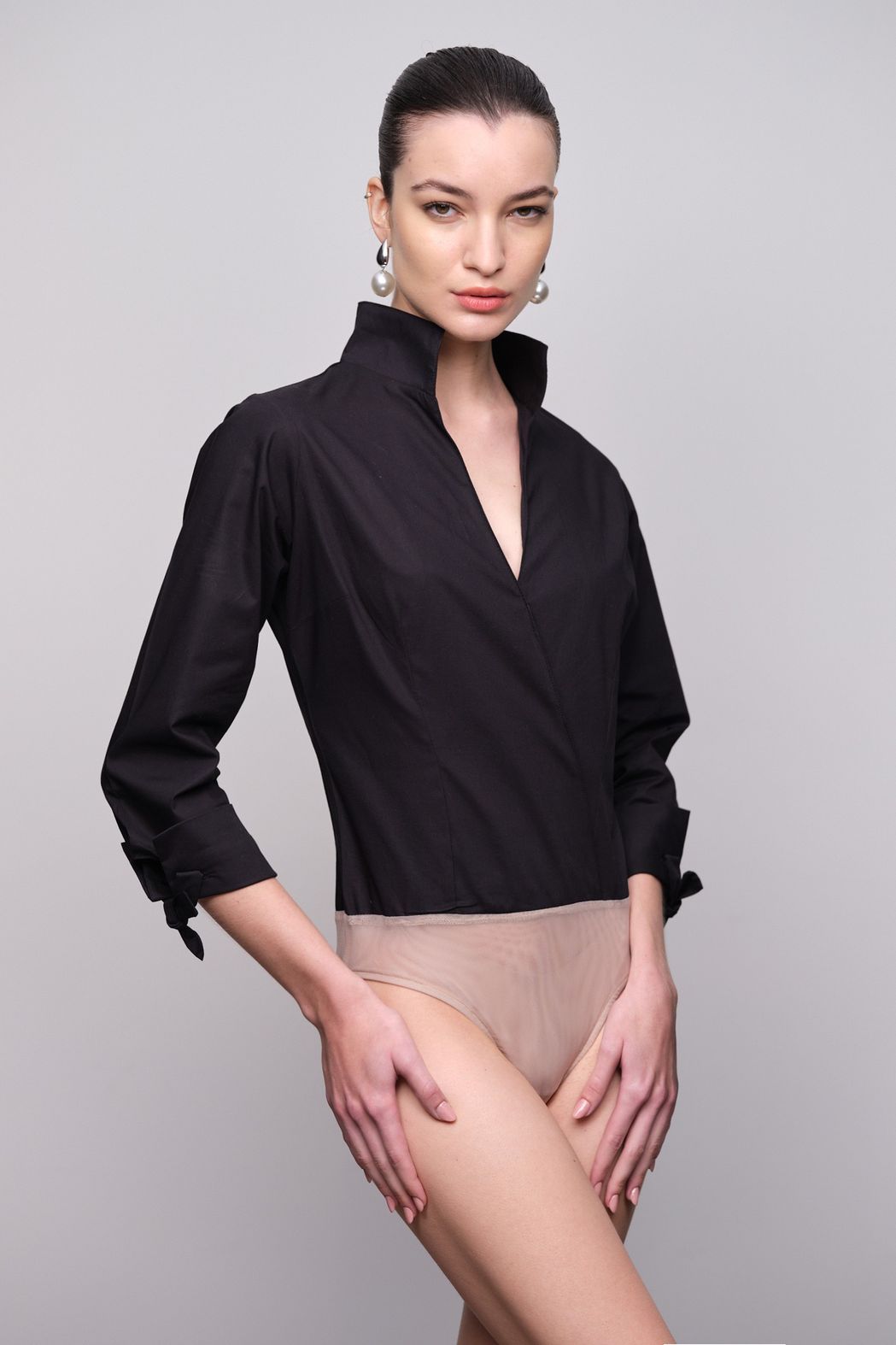 Body Tricoline Preto  Ivete 