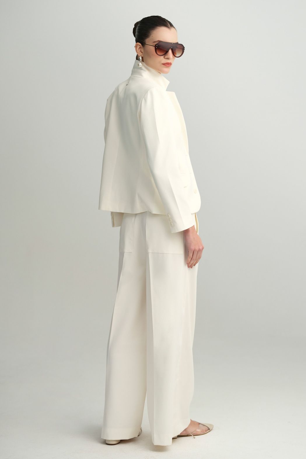 Blazer Crepe Off White Vivian CB 