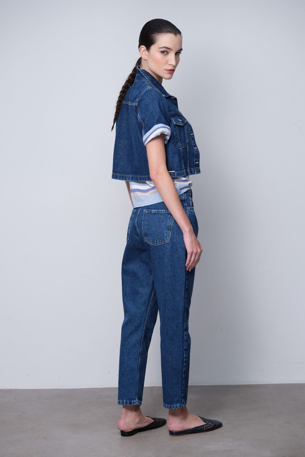 Jaqueta Curta Jeans Escuro Marta