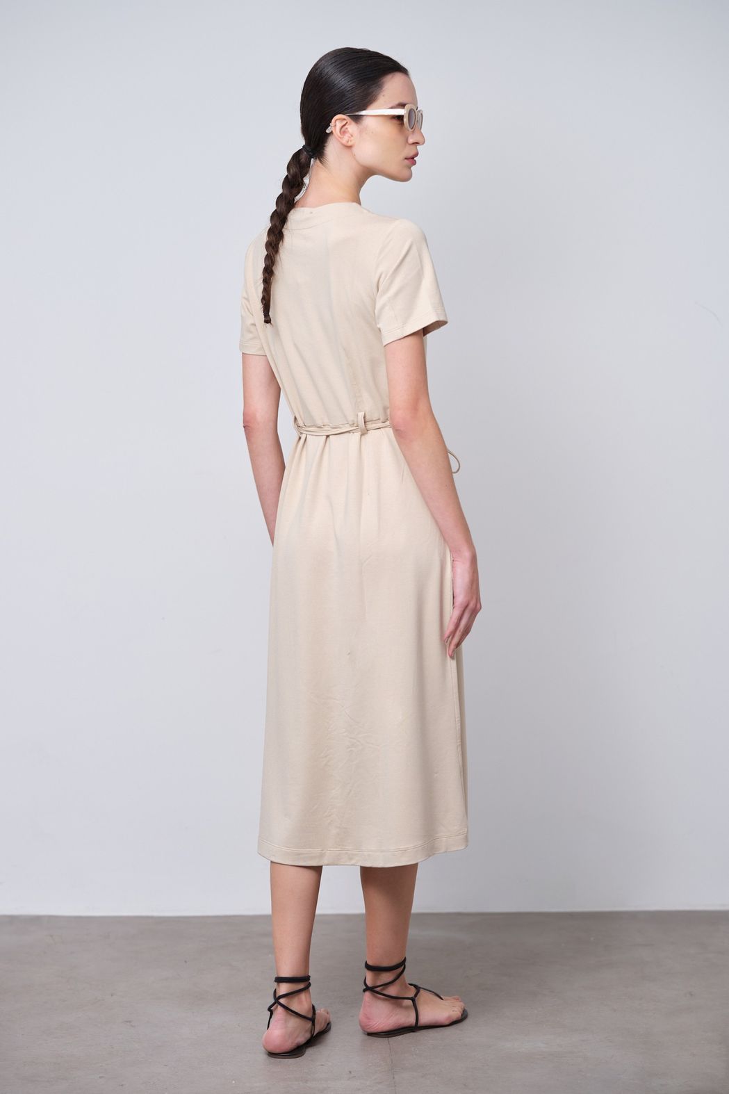 Vestido Moletinho Bege Sheila