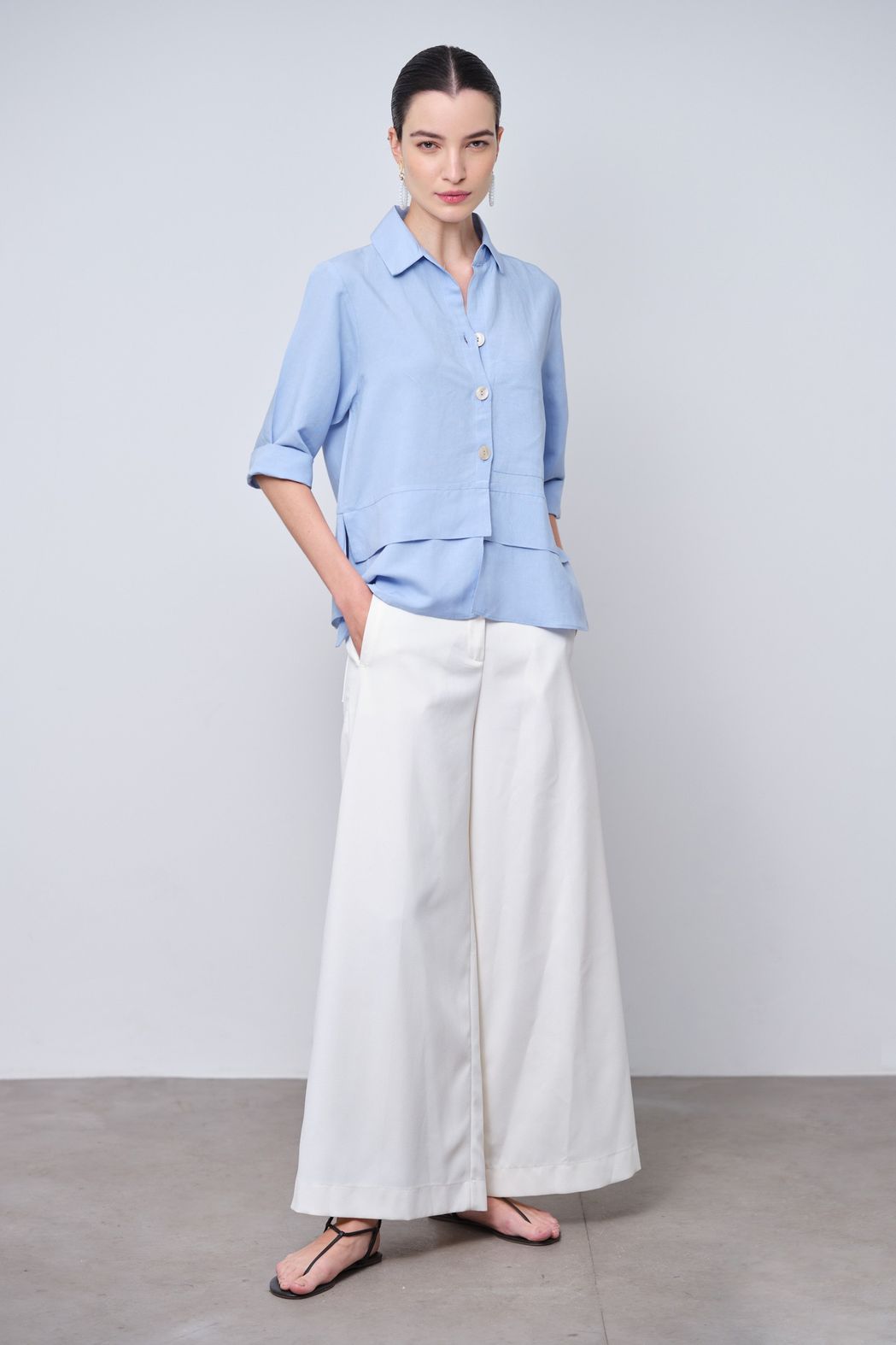 Camisa Linho Azul Claro Julieta