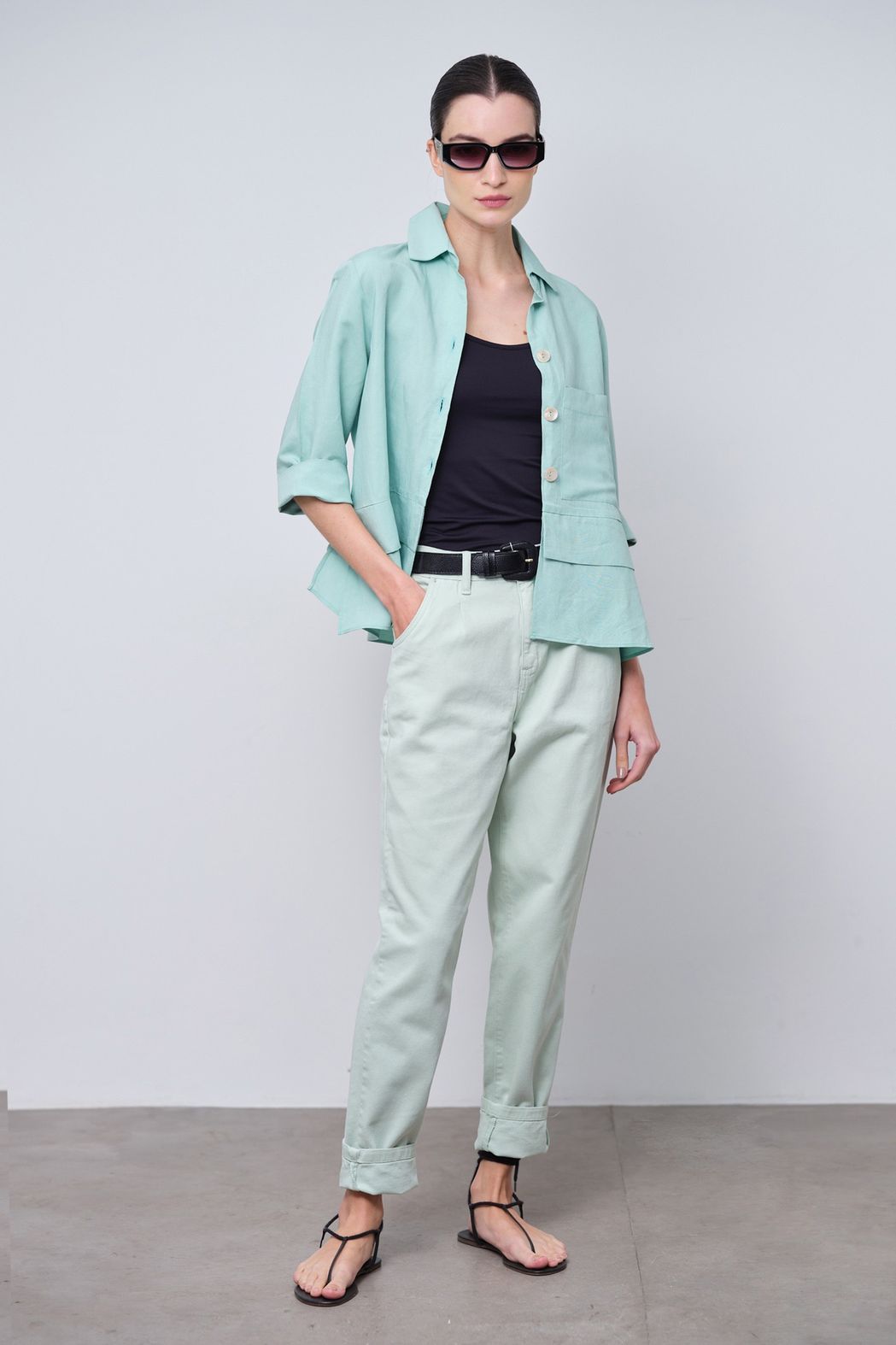 Camisa Linho Verde Julieta