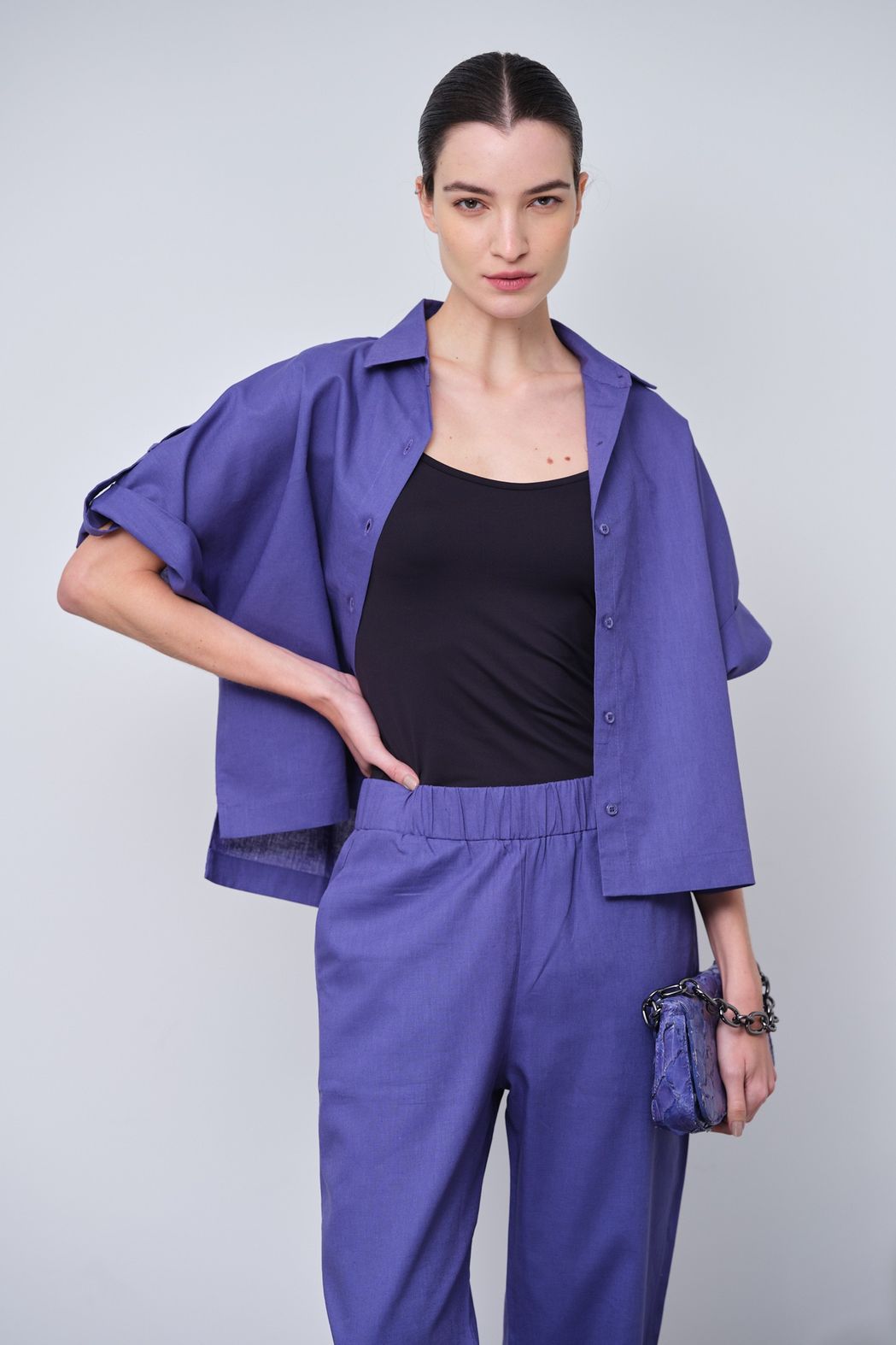 Conjunto Linho Roxo Vivian