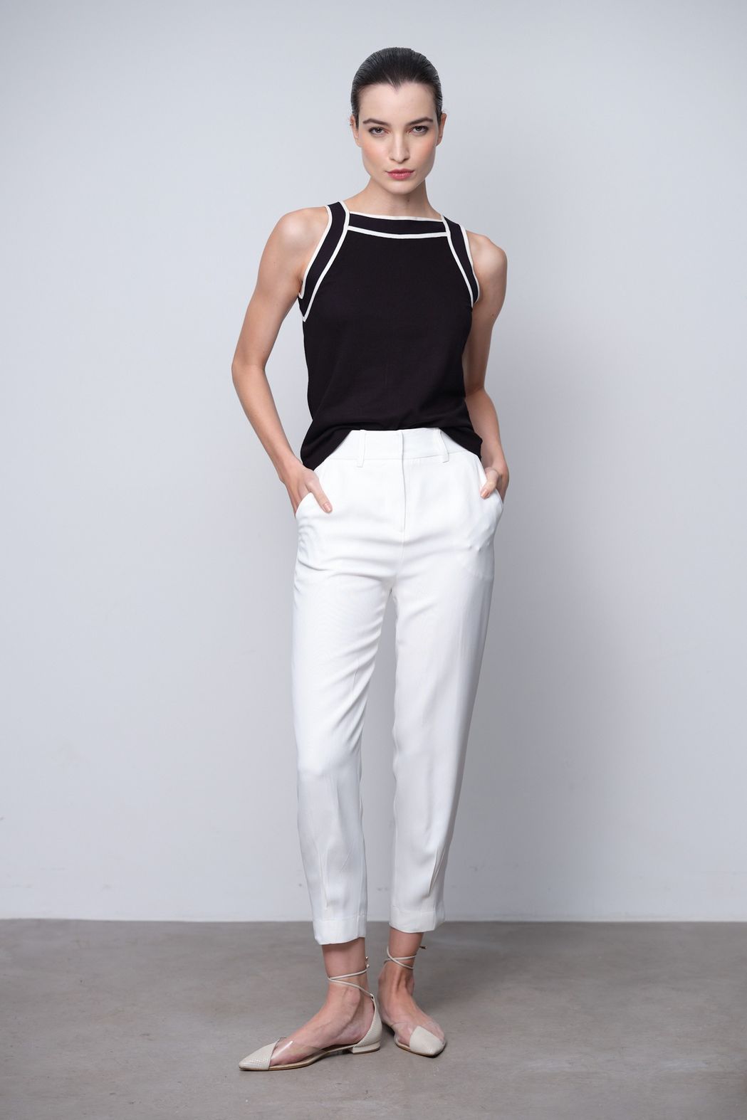 Calça Crepe Off White Viviana