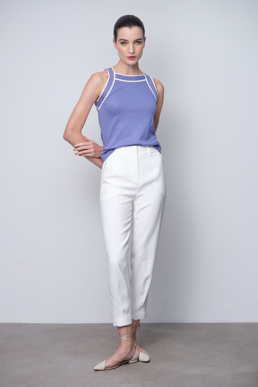 Calça Crepe Off White Viviana
