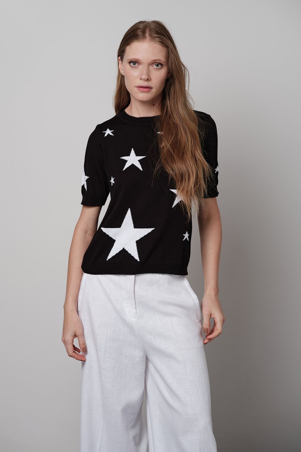Blusa Trico Preto Estrela 