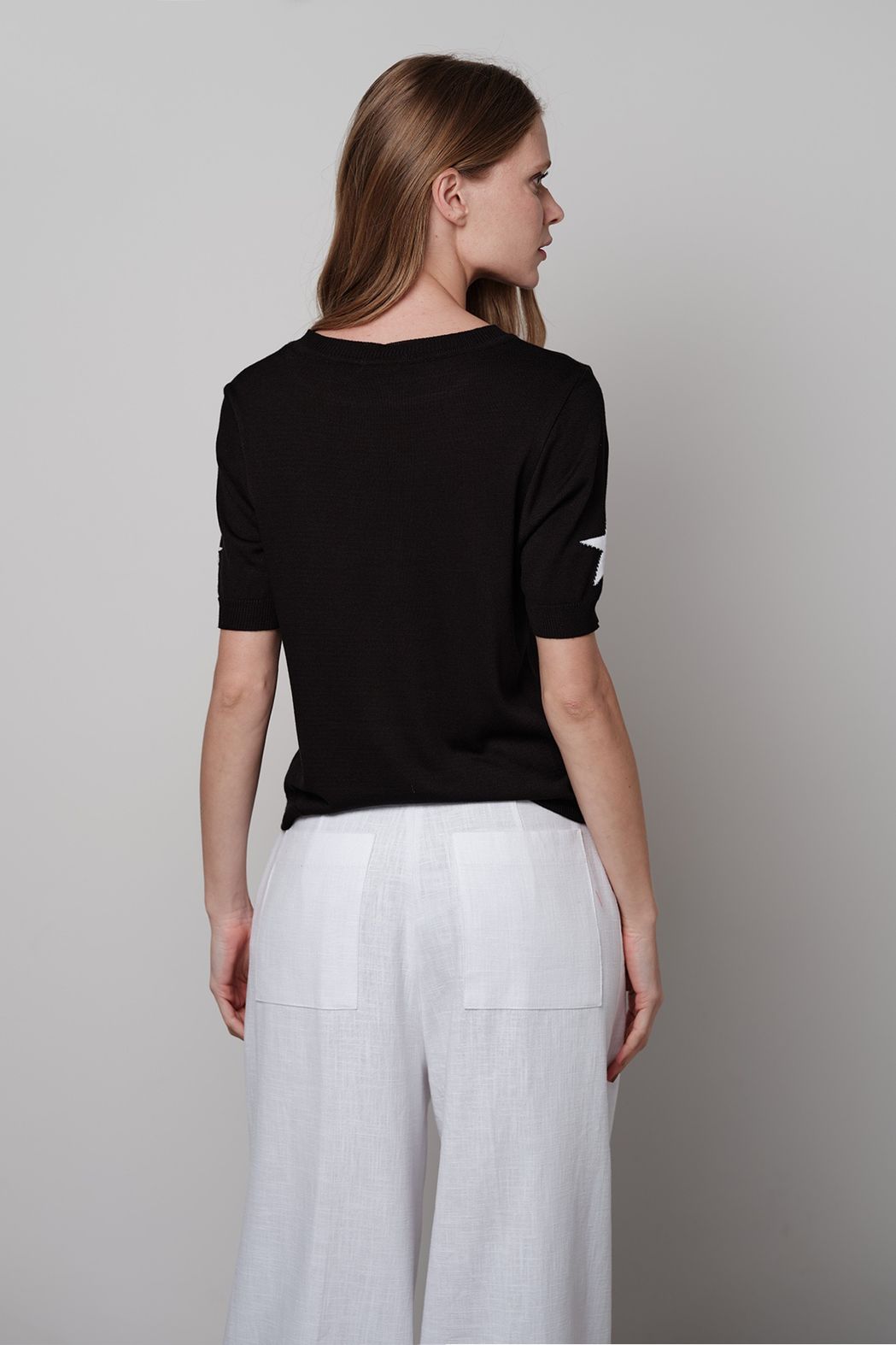 Blusa Trico Preto Estrela 