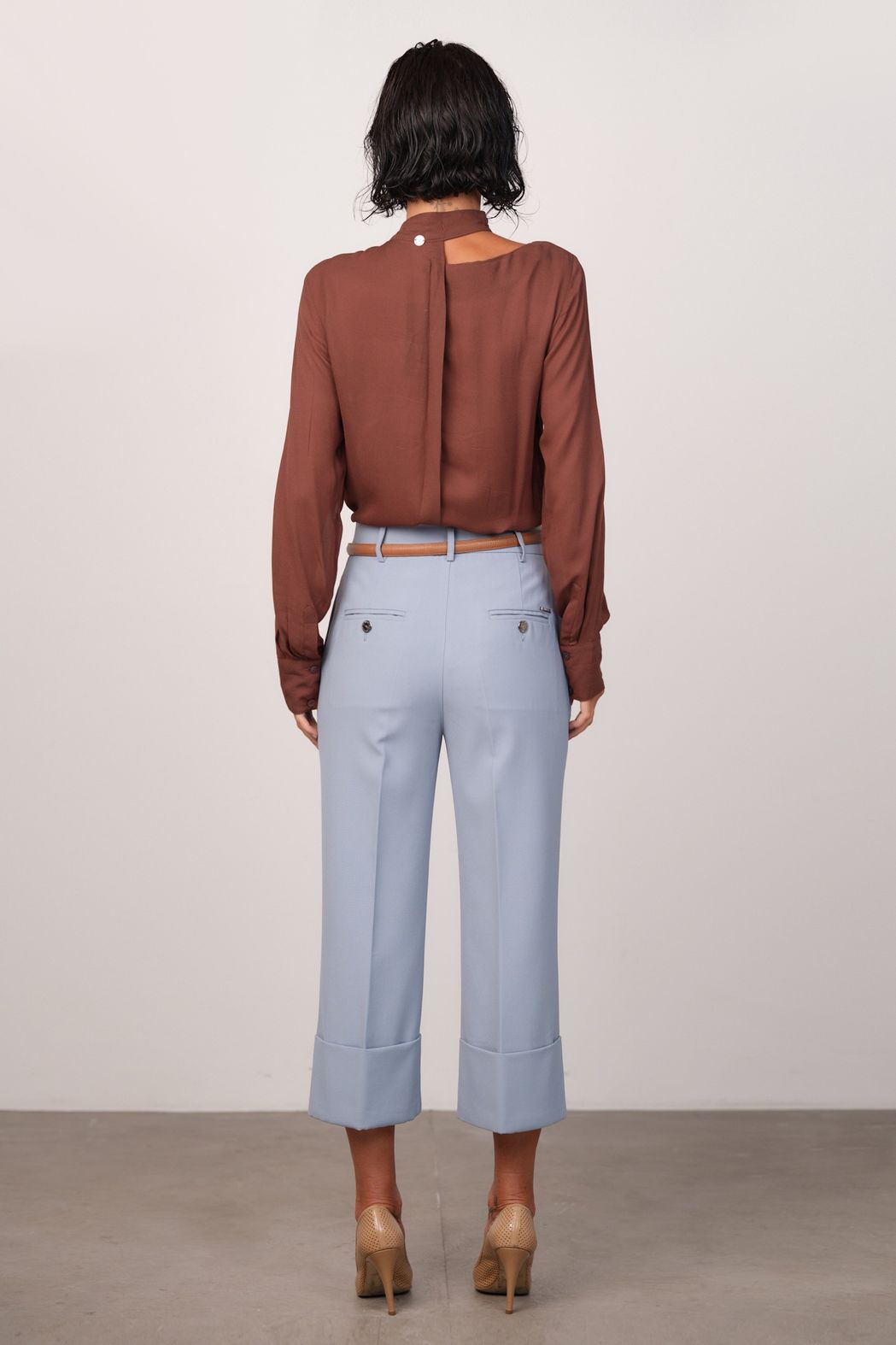Calça Crepe Patou Azul Claro Roberta