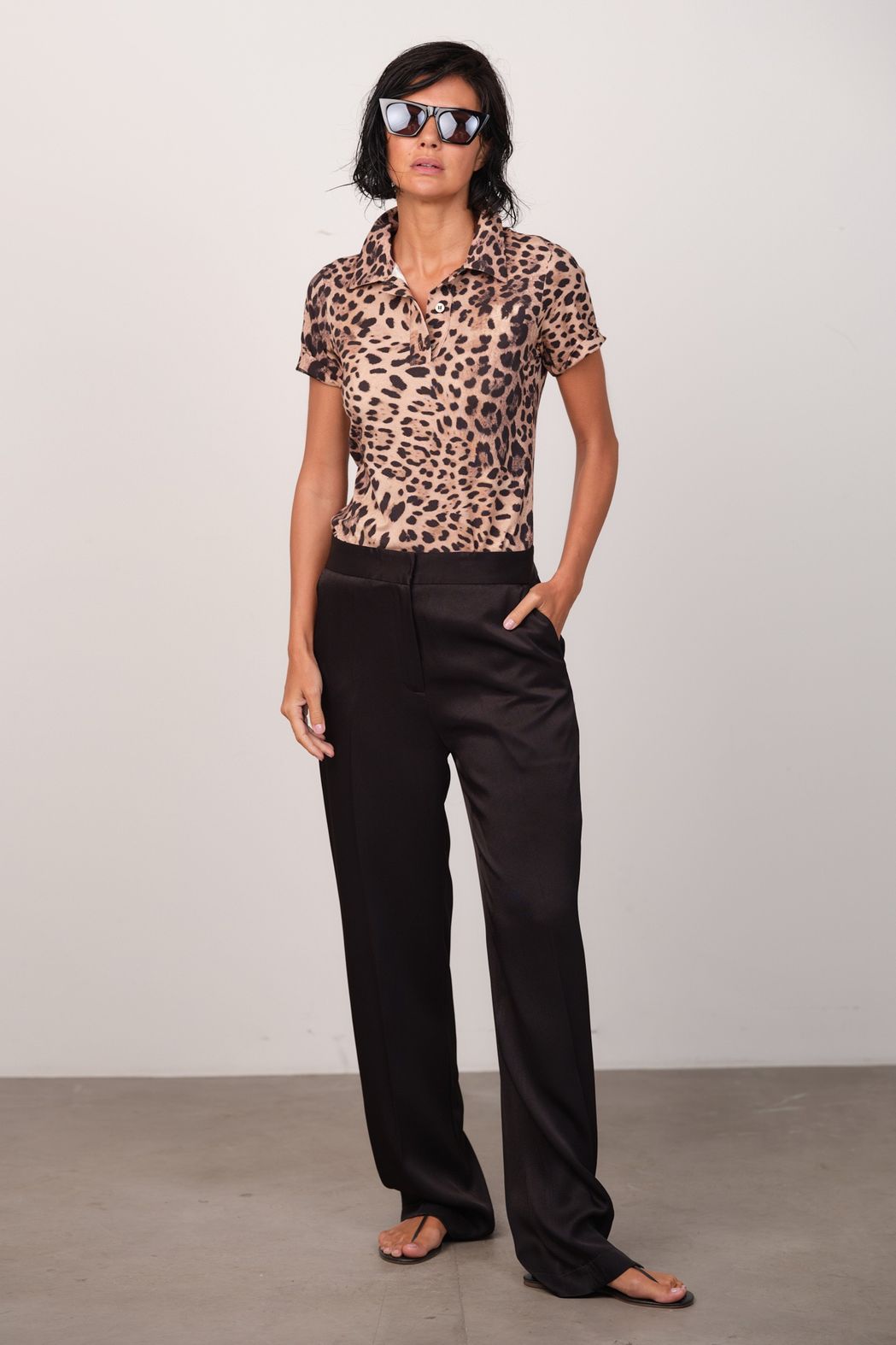 Blusa Polo Animal Print Elisa