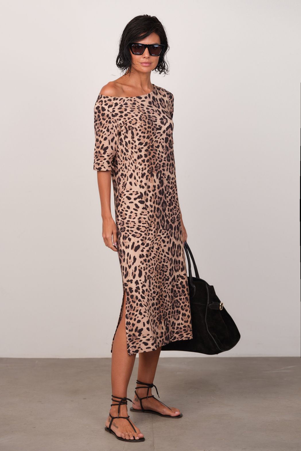 Vestido Malha Animal Print Adelina