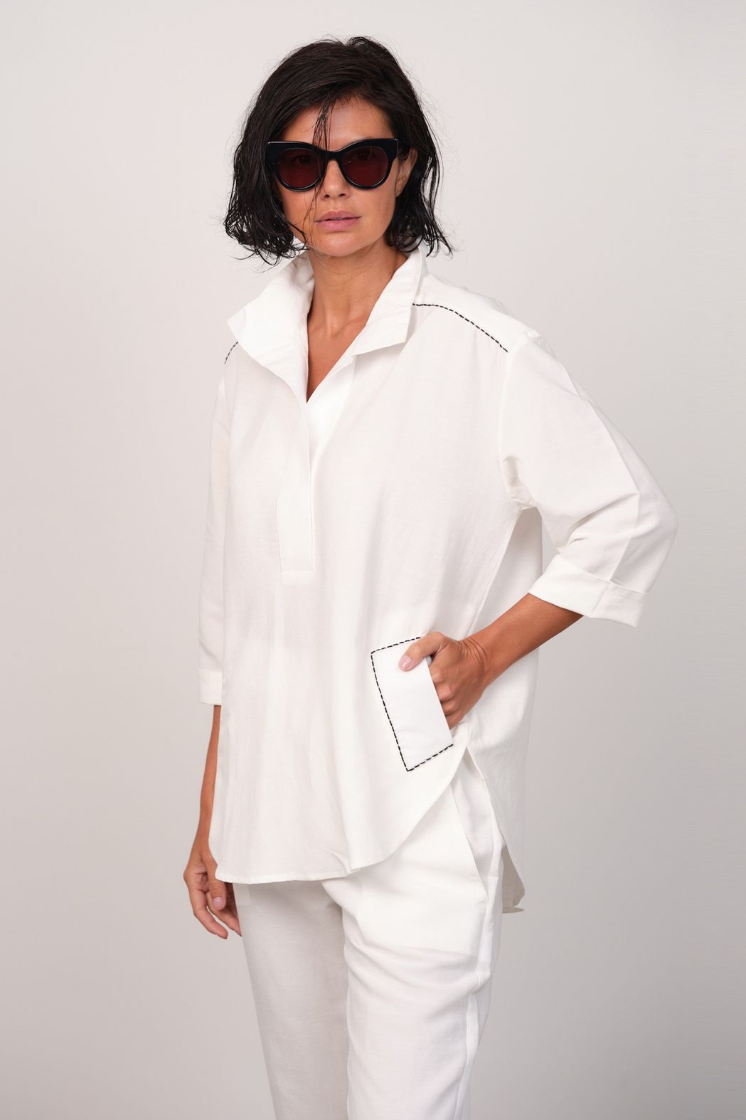 Conjunto Pesponto Bordado Antonieta