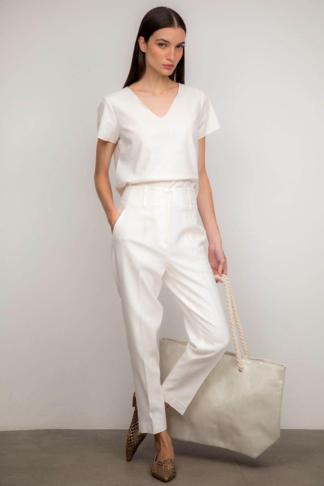 Calça Crepe Branco Marieta