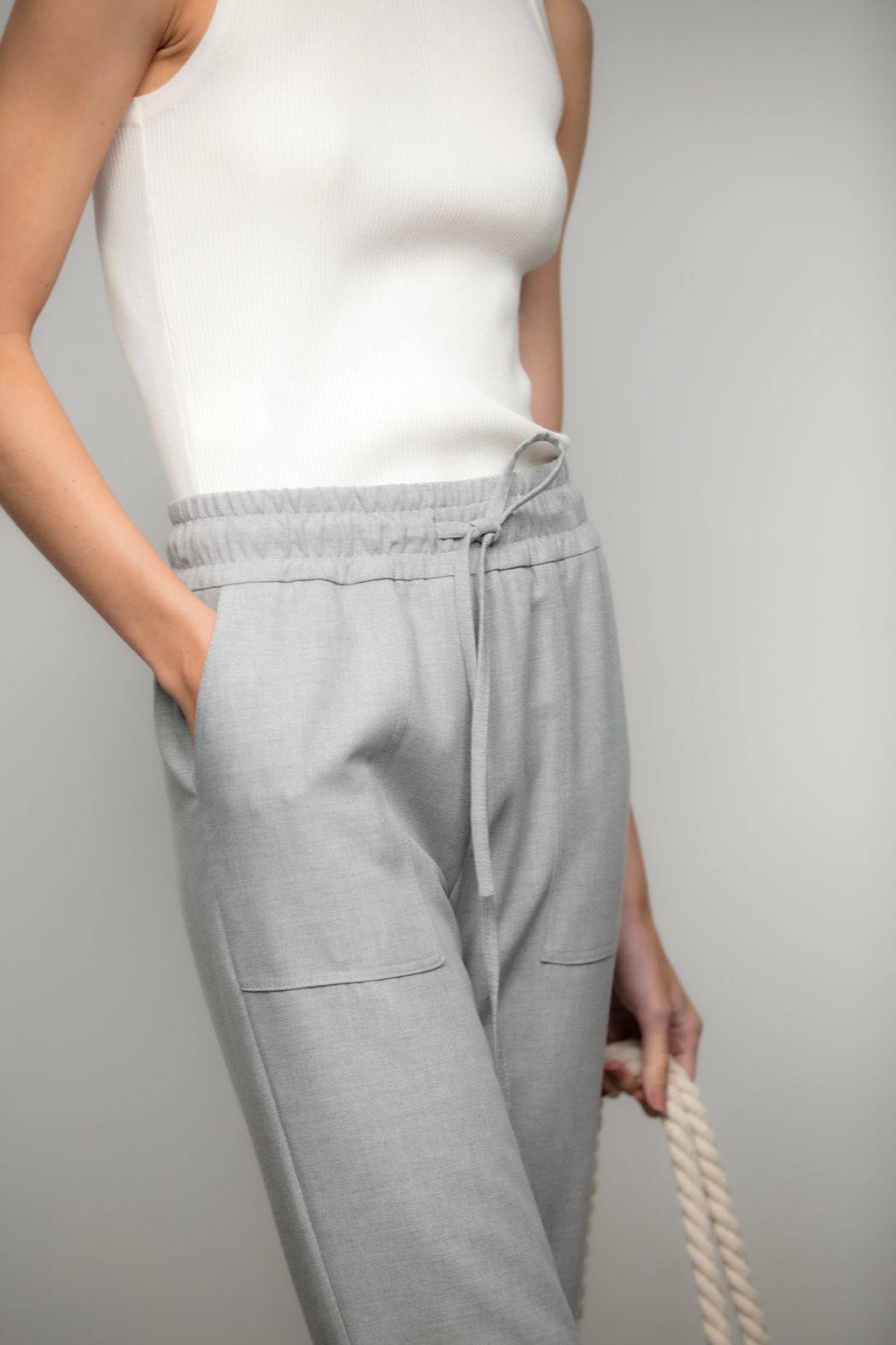 Regata Tricot Canelado Off White Morena