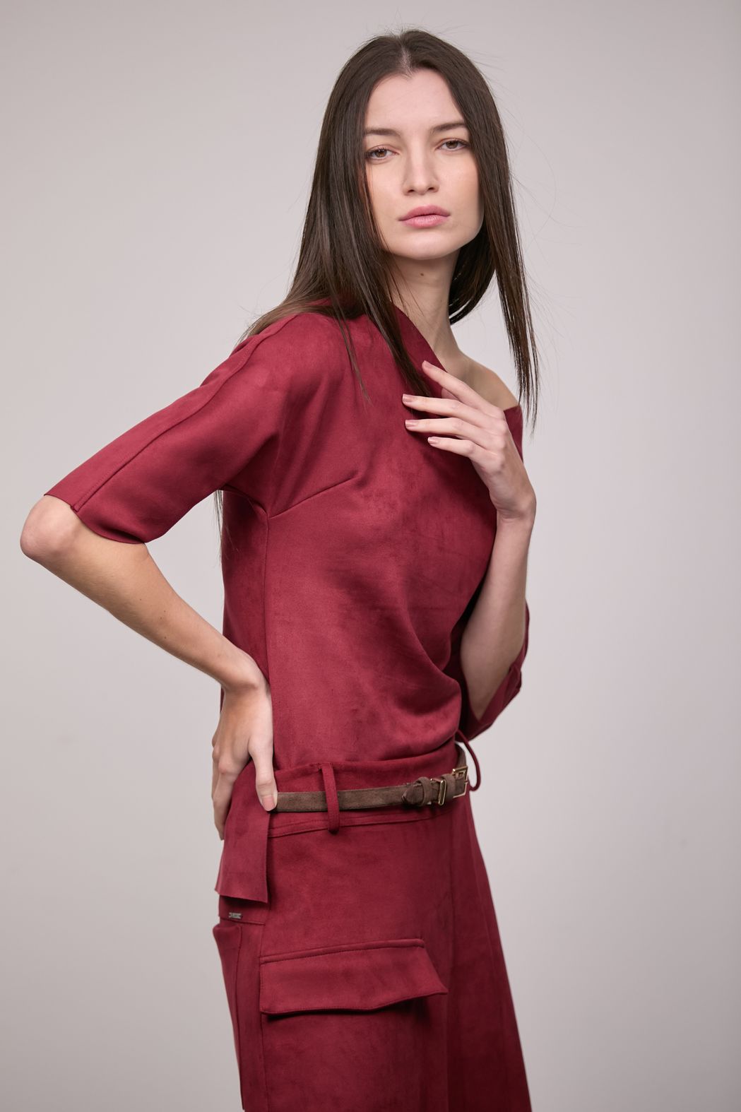 Blusa Suede Vinho Melissa 