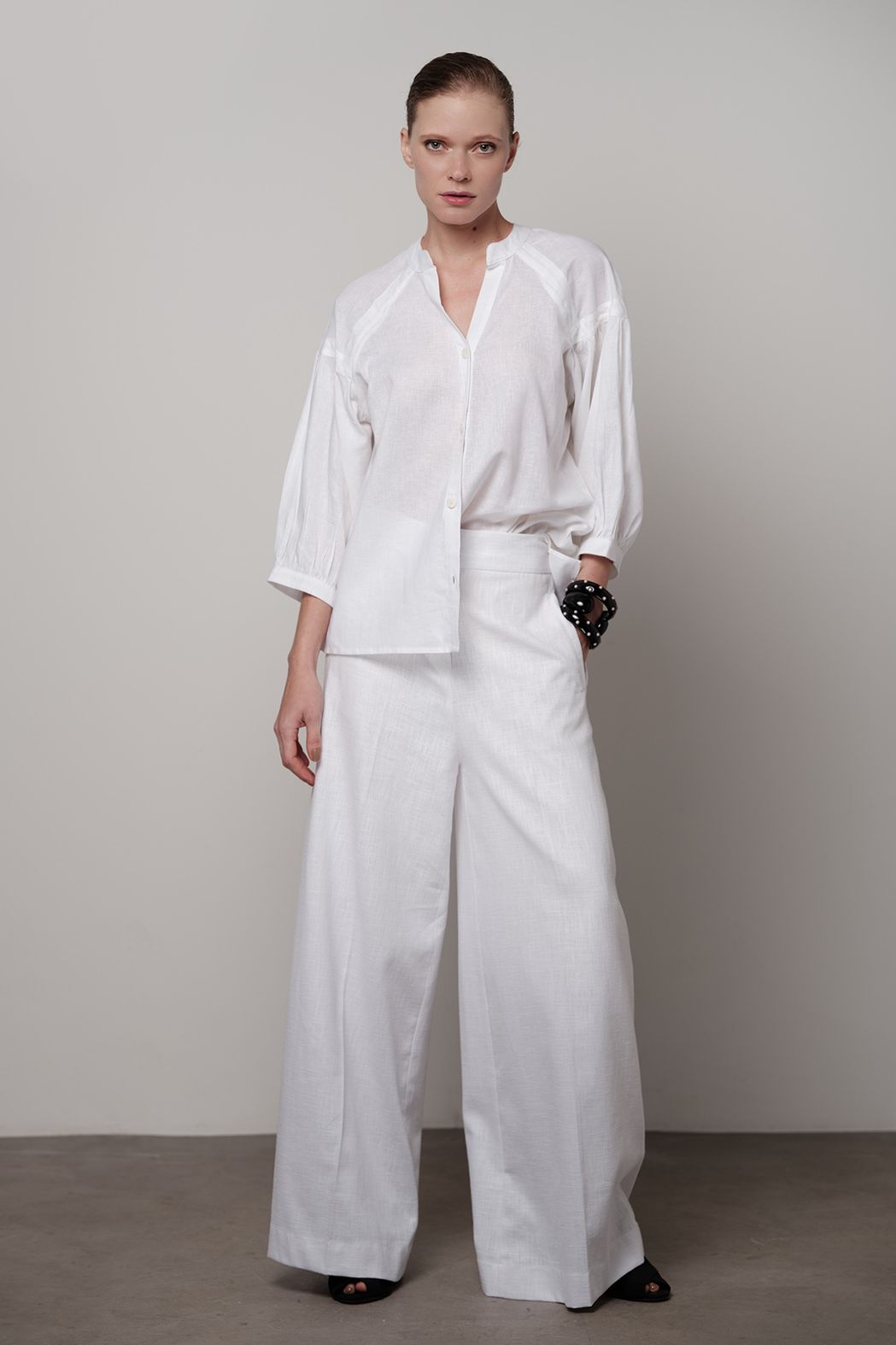 Calça Pantalona Rami Betina Branca