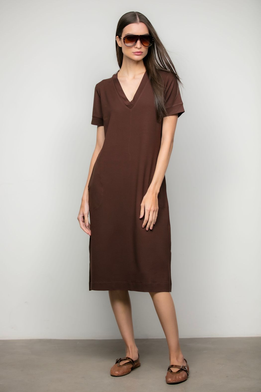 Vestido Moletinho Café Elizete