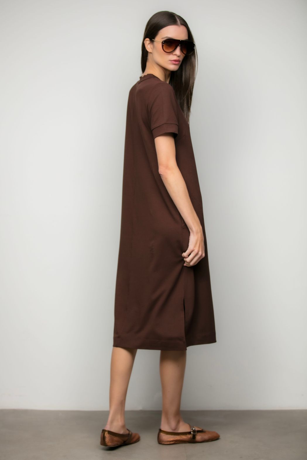 Vestido Moletinho Café Elizete