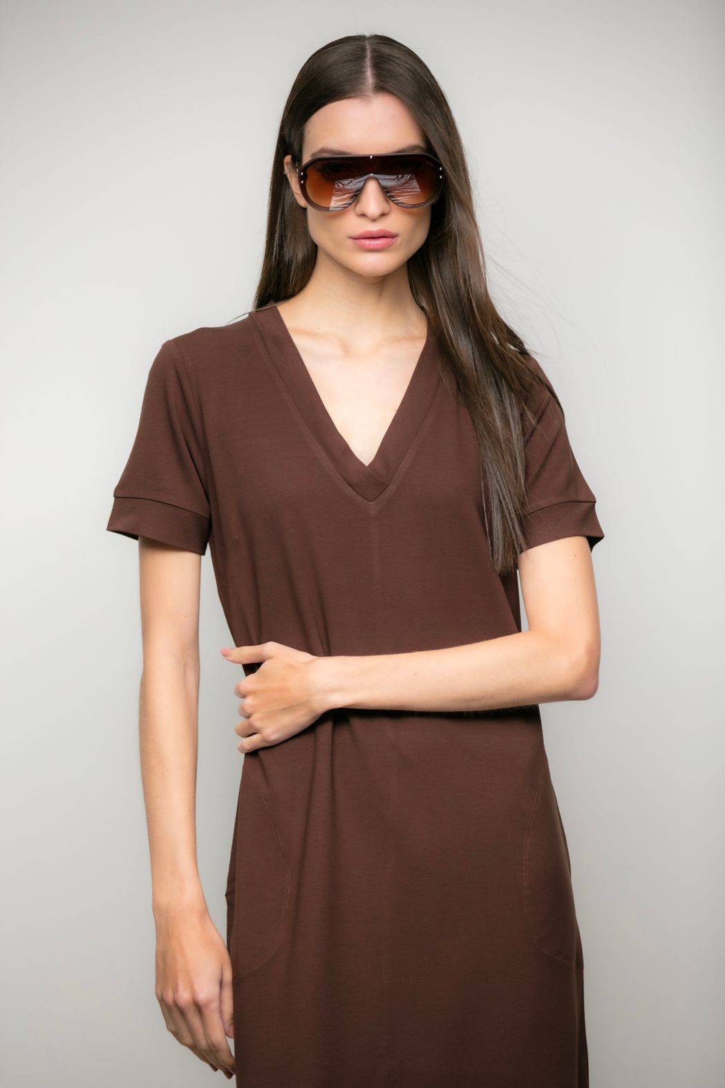 Vestido Moletinho Café Elizete
