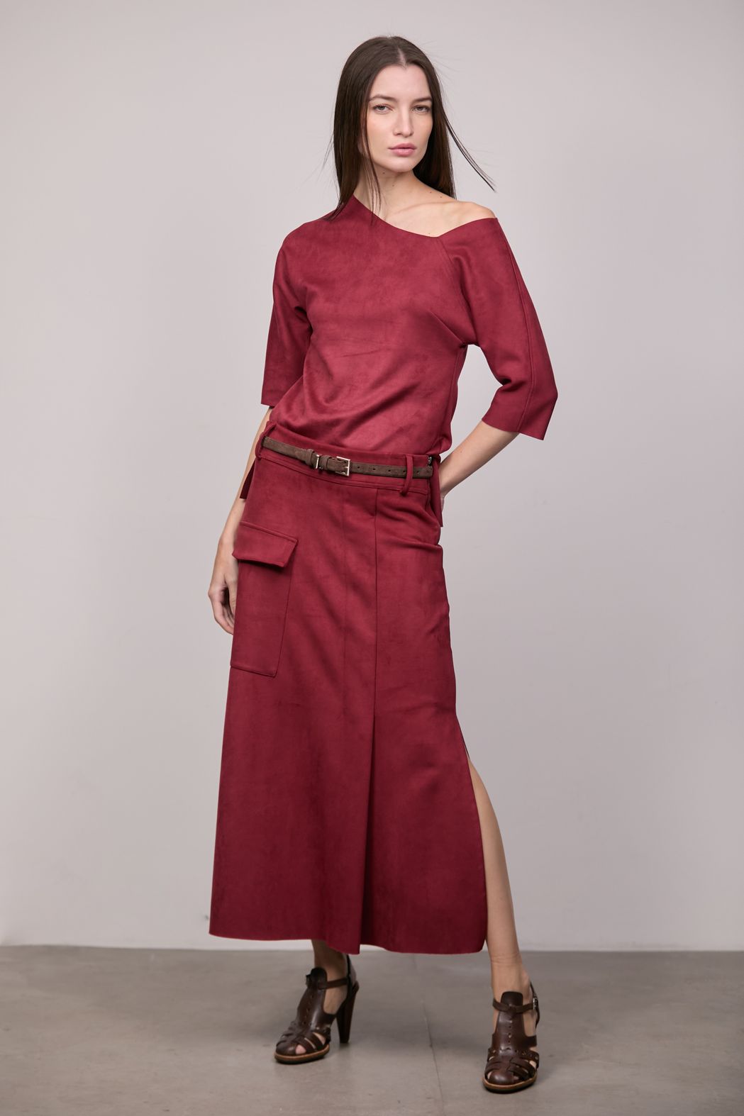 Blusa Suede Vinho Melissa 