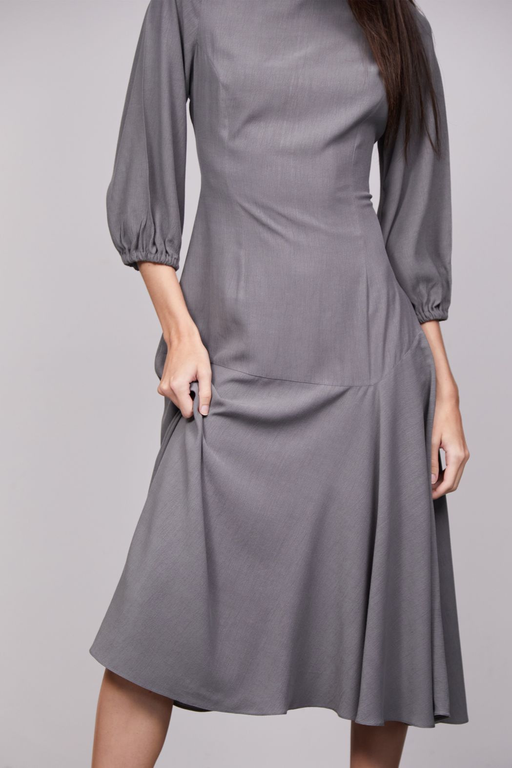 Vestido Midi Liocel Cinza Sofia