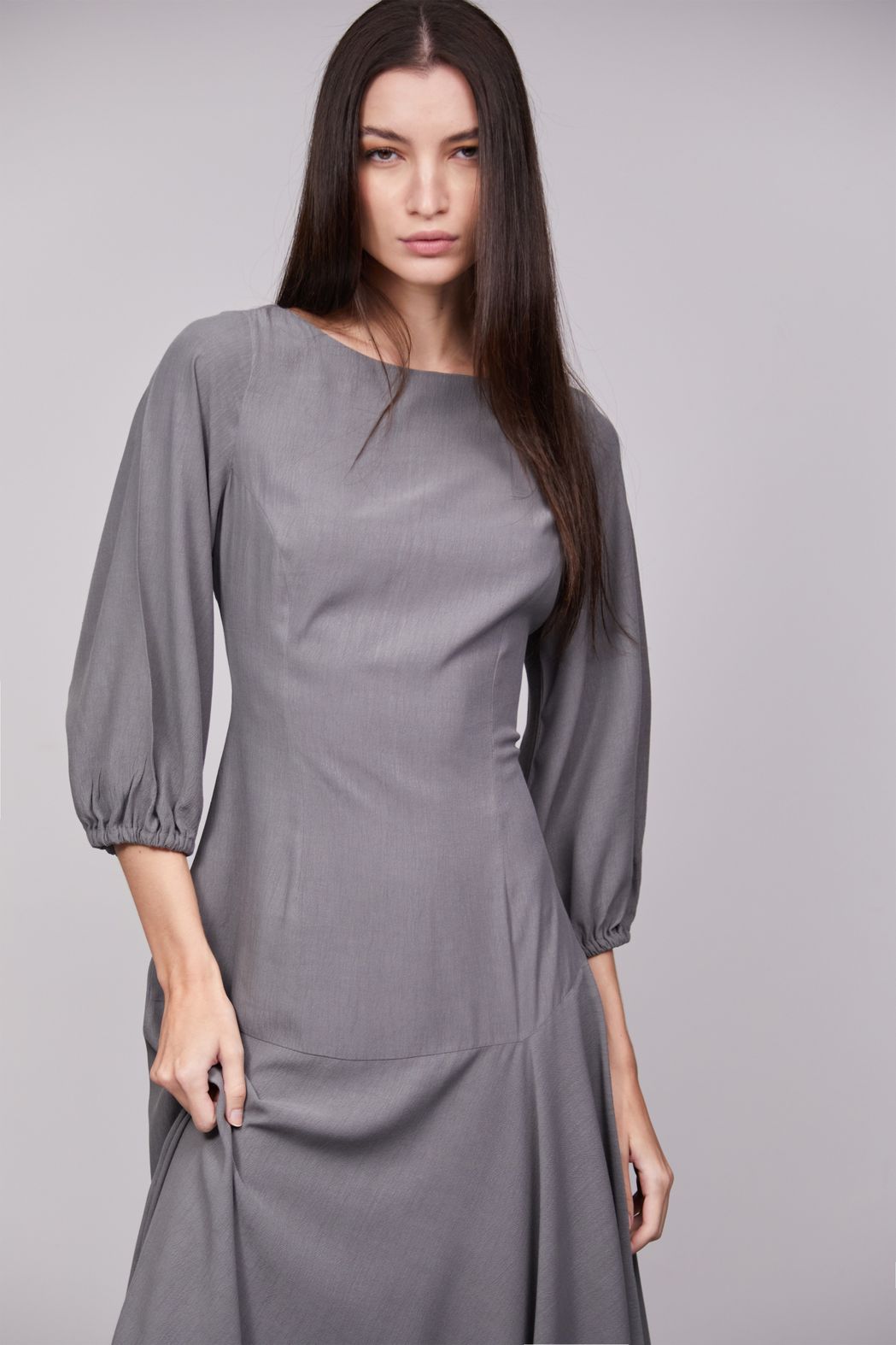 Vestido Midi Liocel Cinza Sofia